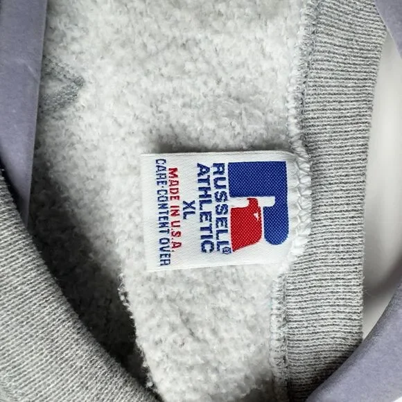 Vtg Russell Ottawa University Sweatshirt Mens XL Gray Embroidered Made USA READ - Picture 3 of 10